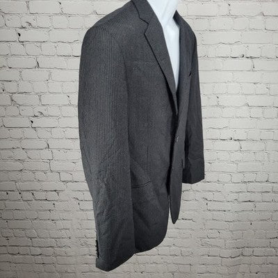 Joseph Abboud Grey 100% Wool Pinstriped 2 Button Blazer Sport Coat USA Made 40R