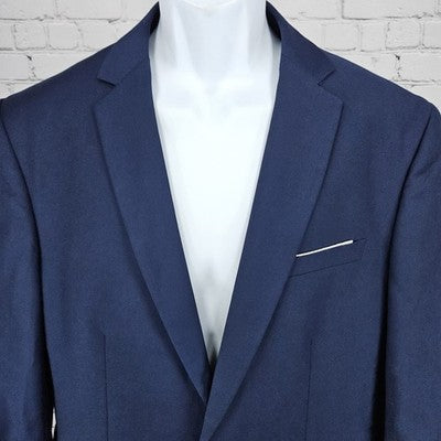 YFFUSHI Navy 1 Button Double Vented Notch Blazer Sport Coat Large L