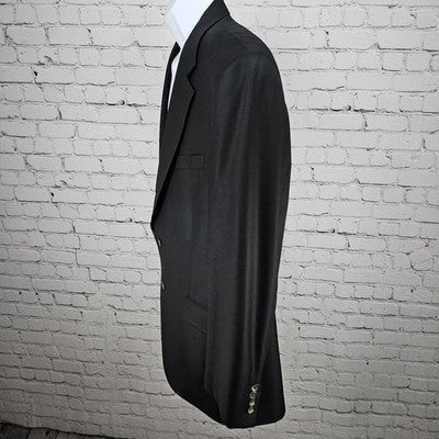 Lauren Ralph Lauren Black 100% Wool 2 Button Vented Notch Blazer Sport Coat 42L