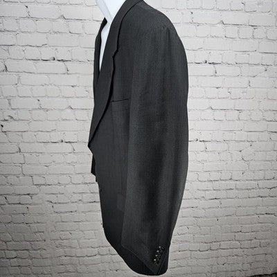 VTG Hart Schaffner Marx Grey 100% Wool 2 Button Vented Blazer Sport Coat USA 44R