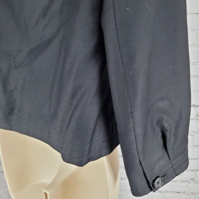 J. CREW Black 100% Wool Super 120's Lightweight Buttoned Lined Jacket Size 4