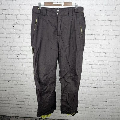 Columbia Brown Green Omni Tech Bugaboo Insulated Snow Ski Pants L (36x32) *tear
