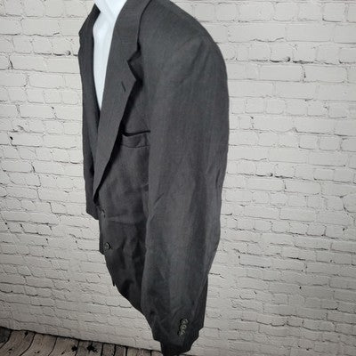 VTG Botany 500 Couture Grey 2 Button Blazer Sport Coat USA Made Size 44 PTR