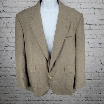 Wall Street Collection Brown 2 Button Notch Blazer Sport Coat USA Made Size 46R