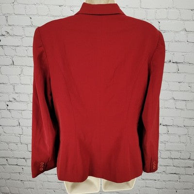 VTG San Louis Red Buttoned Lined Notch Blazer Suit Jacket USA Made Size 10