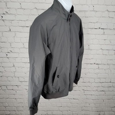 Jos A Bank Grey Tailored Fit Lightweight Full Zip Bomber Jacket Size Large L