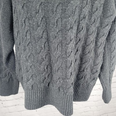 Nordstrom Grey Wool Blend Long Sleeve Turtleneck Pullover Sweater Medium M