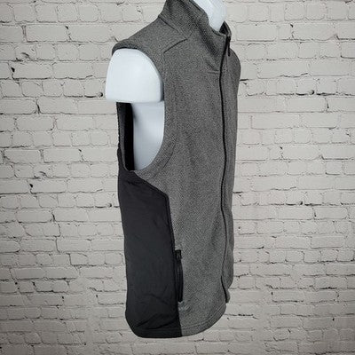 The Smart Factory Spyder Grey Black Full Zip Stand Up Collar Vest Gilet Medium M