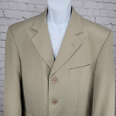 Midtown Man Casual Seperates Beige 4 Button Suit Jacket Sport Coat Size 42L