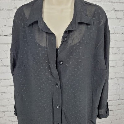 VTG Studio I Black Polka Dot 3 Piece Outfit Skirt Set USA Made Size 16 Large L