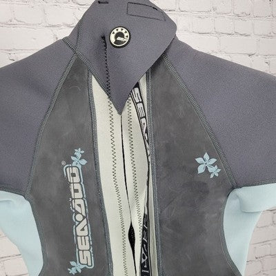 Sea Doo BRP Grey 4 Way Flex Zip Stash Pocket Shorty Springsuit Wetsuit 7/8