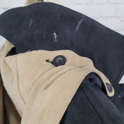 London Fog Black Microfiber Stretch Buttoned Hooded Warmer Liner Coat M Petite