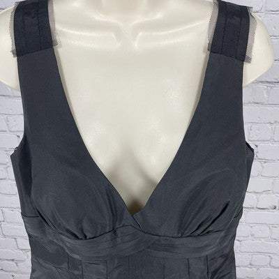 Night Way Collection Black Sleeveless Pleated Ruffle A-Line Formal Dress Size 12