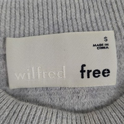 Wilfred Free Grey Wool Linen Blend Knit Crop Dolman Long Sleeve Sweater Small S