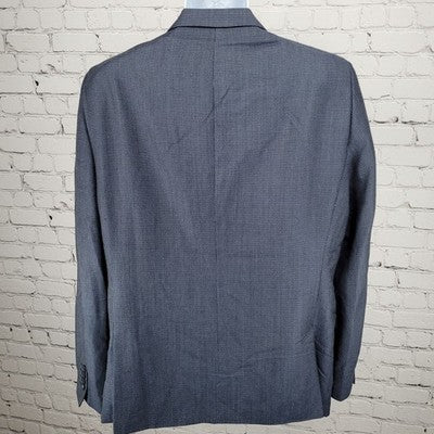 Strellson Blue 100% Wool Alecc Slim Fit Birds Eye Blazer Sport Coat 56 US 46