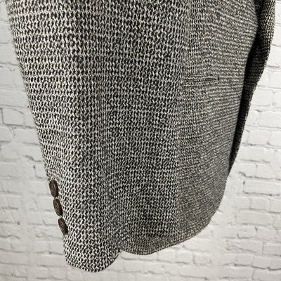 VTG TJW Mervyn's Grey Woven 2 Button Notch Blazer Sport Coat USA Made Size 42R