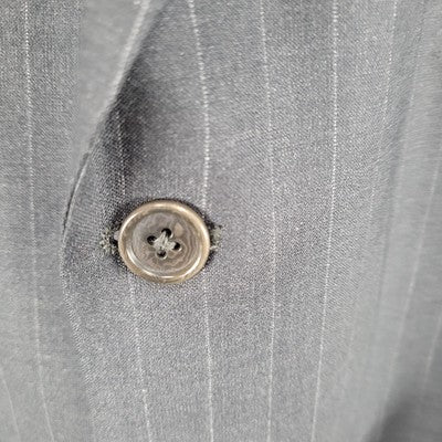 Brooks Brothers 346 Grey Wool Stretch Pinstriped 2 Button Notch Blazer Size 48R