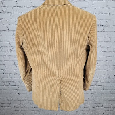 VTG Meisterklassse Tan Corduroy 3 Button Vented Blazer Sport Coat Size 38