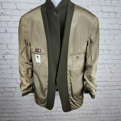 VTG Evan Picone Green 100% Wool 2 Button Ventless Blazer Sport Coat USA 42R