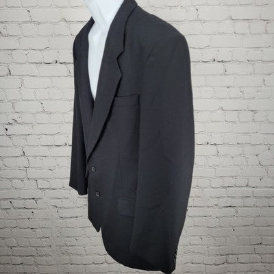 Alexandre Black 2 Button Single Vented Notch Blazer Sport Coat 42R Made In UK