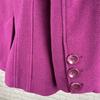 Steve Madden Purple Wool Blend Buttoned Vented Pea Coat Pockets Size Small S