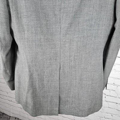 VTG Barrister Grey 100% Wool 2 Button Single Vented Notch Blazer Sport Coat 42