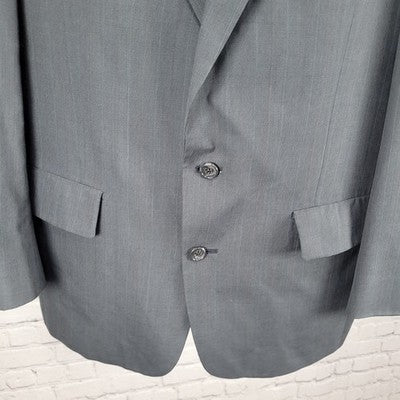 VTG Kuppenheimer Grey Pinstriped 2 Button Blazer Sport Coat USA Made Size 42
