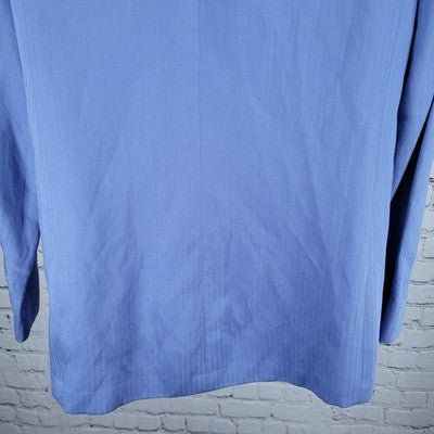 VTG Benchley Ltd Blue Linen Blend 3 Button Notch Blazer Suit Jacket USA Size 8T