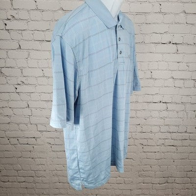 Putter Boy Pinehurst 1895 Blue Striped Performance Golf Polo Shirt Size Large L