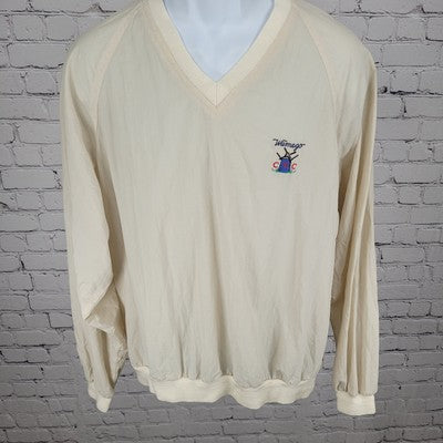 VTG Duckster Wamego Country Club Beige Golf Pullover Windbreaker Jacket Size XL