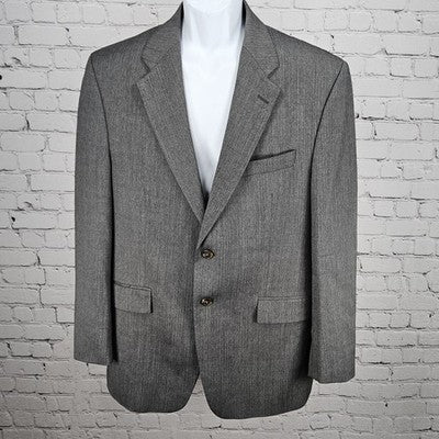 Chaps Ralph Lauren Grey Wool Cashmere 2 Button Notch Blazer Sport Coat 42R