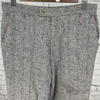 VTG Lucia Grey Multicolor Wool Blend High Rise Pants USA Made Size 14 (29x29)