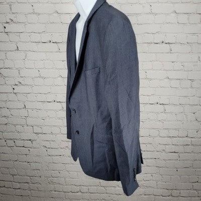 Strellson Blue 100% Wool Alecc Slim Fit Birds Eye Blazer Sport Coat 56 US 46