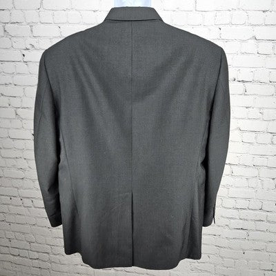 VTG Hart Schaffner Marx Grey 100% Wool 2 Button Vented Blazer Sport Coat USA 44R