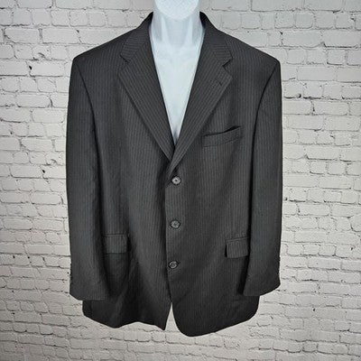 Tommy Hilfiger Black Wool Cashmere 3 Button Vented Notch Blazer Sport Coat 46R