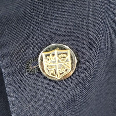 VTG MW Navy Wool Blend 2 Button Vented Notch Blazer Sport Coat USA Size 50L