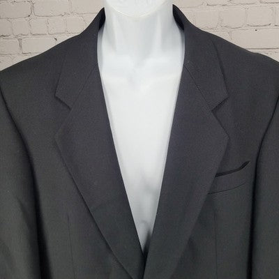 Alexandre Black 2 Button Single Vented Notch Blazer Sport Coat 42R Made In UK