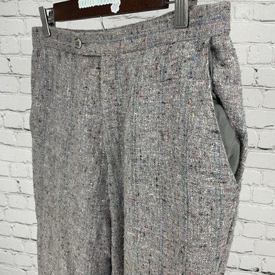 VTG Lucia Grey Multicolor Wool Blend High Rise Pants USA Made Size 14 (29x29)