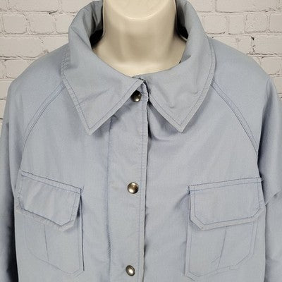 VTG Blair Blue Thinsulate Zip & Snap Utility Workwear Jacket USA Made Size XL