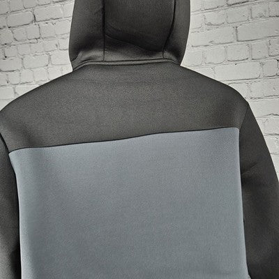 Falconhead Antigua Grey Black Activewear Stretch Full Zip Hooded Jacket Large L