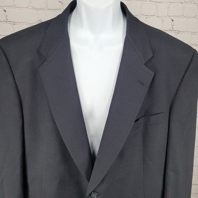 Hart Schaffner & Marx Nordstrom Gold Trumpeter Black 2 Button Blazer USA 46R