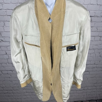 Richman Tan Corduroy 2 Button Vented Blazer Sport Coat Poland Made Size 46L
