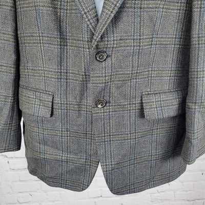 Chaps Ralph Lauren Blue 100% Wool 2 Button Vented Notch Blazer Sport Coat 40S