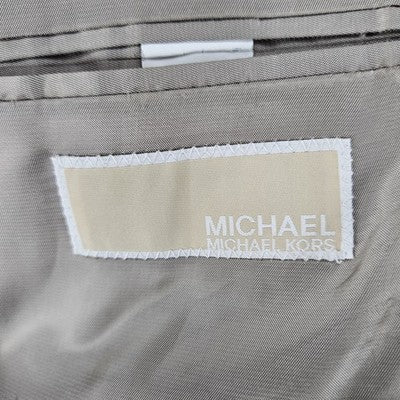 Michael Kors Beige Houndstooth 2 Button Vented Notch Blazer Sport Coat 42R