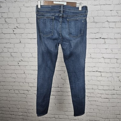 Rag & Bone Joshua Blue Skinny Low Rise Medium Wash Stretch Jeans USA 28 (28x30)