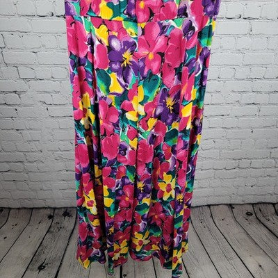 VTG E.D. Michaels Multicolor Floral Sleeveless Pockets Unlined Dress 15-16