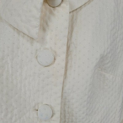 Citrine Collection Ivory Glitter Buttoned Lined Jacket Canada Made Size 10