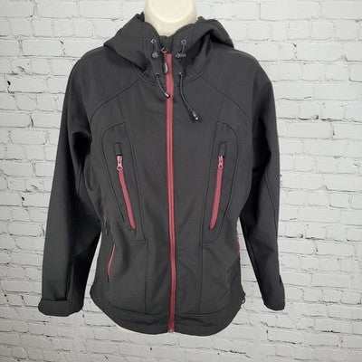 Icewear Iceland Black Hooded Full Zip Fleece Lined Zip Pockets Jacket Small S