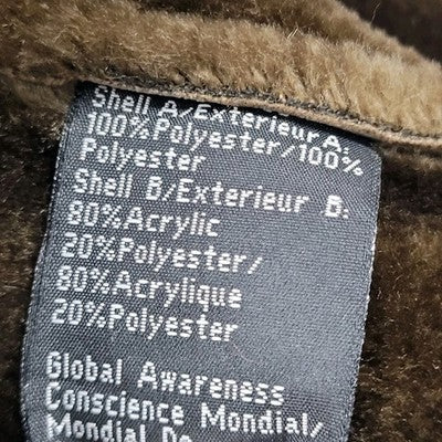 Blanc Noir Brown Suede Like Faux Fur Buttoned Collared Cuffed Long Coat Size XL