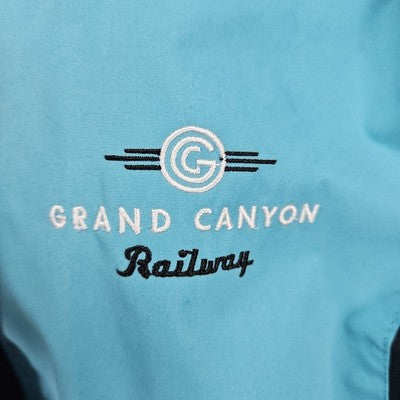Grand Canyon Railway Cheneral Blue Fleece Lined Hooded Jacket Medium *zipper